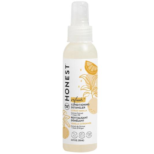 The Honest Company Conditioning Hair Detangler | Leave-in Conditioner + Fortifying Spray | Tear-free, Cruelty-Free, Hypoallergenic | Citrus Vanilla Refresh, 4 fl oz