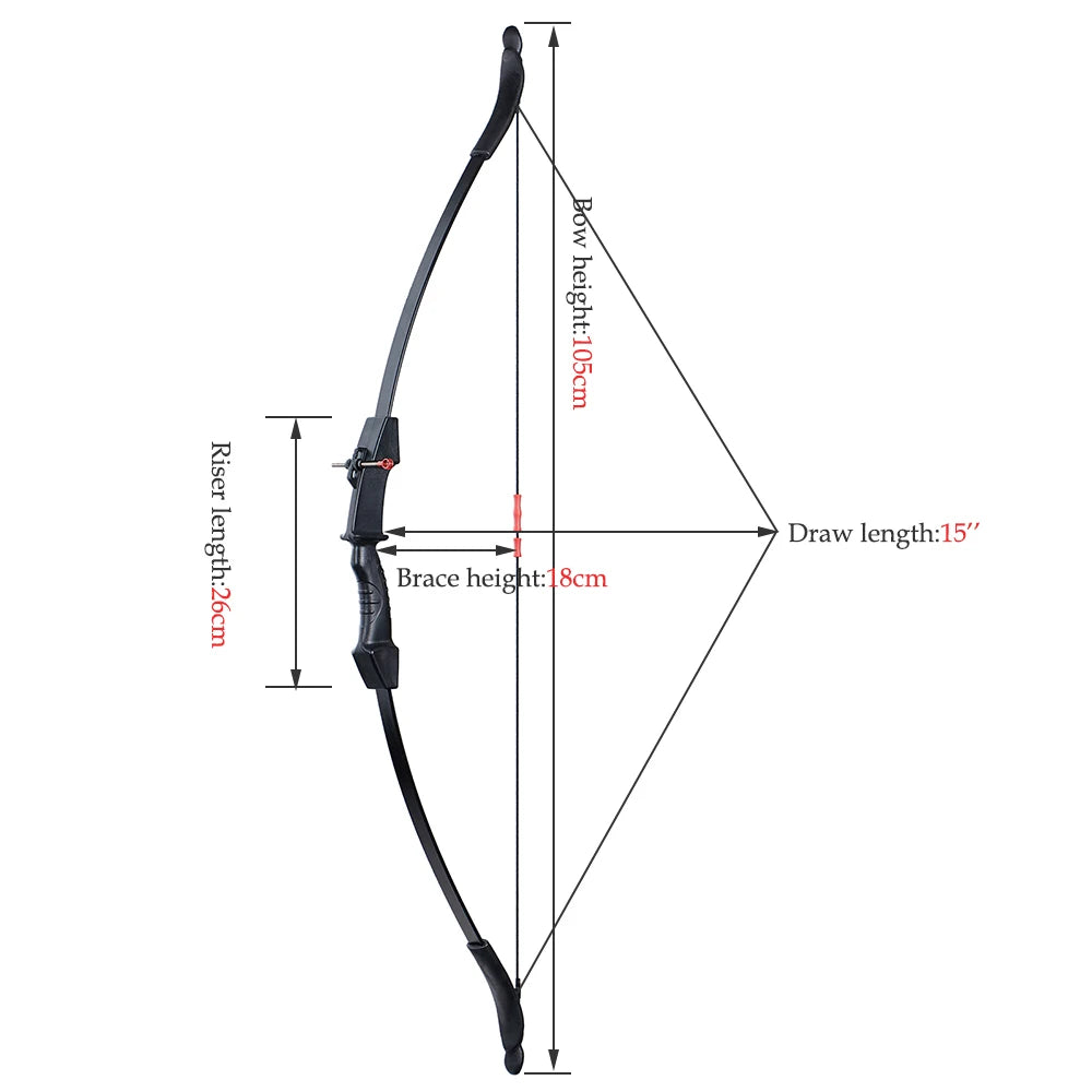 Toparchery-Recurve Bow and Sucker Arrow Set for Children Junior Archery Training Outdoor Parent-Child Shooting Game 15~18lbs 42"