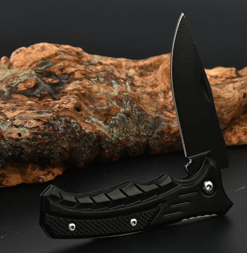 Stainless steel outdoor folding knife, mountaineering, self-defense, self-defense, portable high-hardness pocket knife