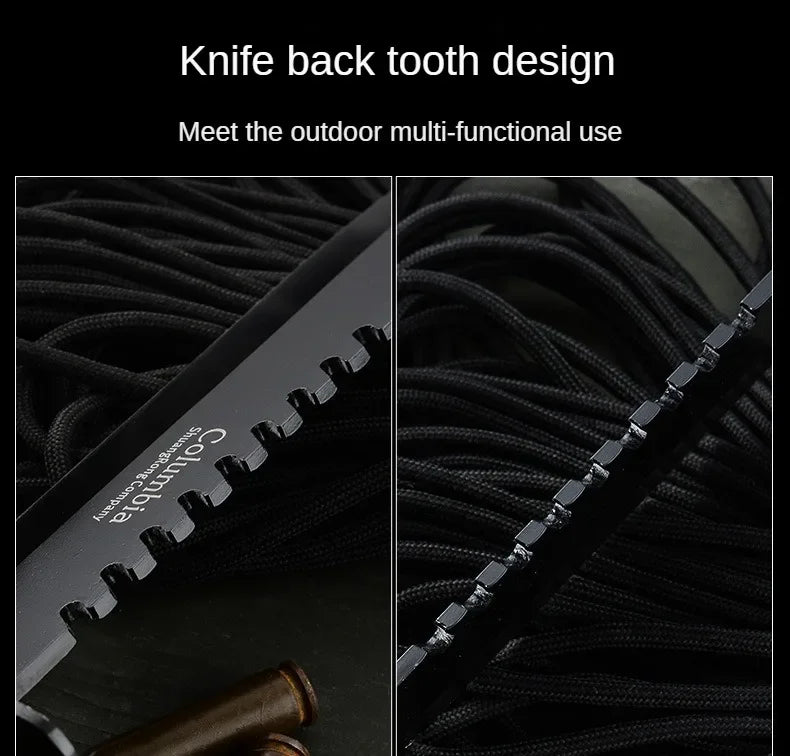 Outdoor stainless steel knife, EDC multifunctional wilderness survival knife, high hardness portable self-defense straight knife