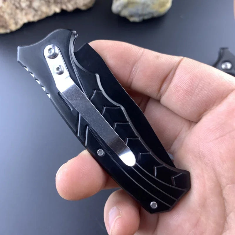 Stainless steel outdoor folding knife, mountaineering, self-defense, self-defense, portable high-hardness pocket knife