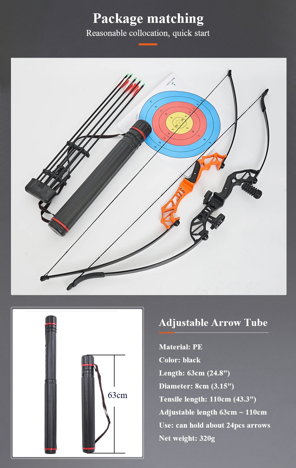 20/30/40/50lbs Recurve Bow Archery Sports Arrows Bow Take Down Straight Bow Mixed Carbon Arrows Quiver Target Shoot Practice Bow