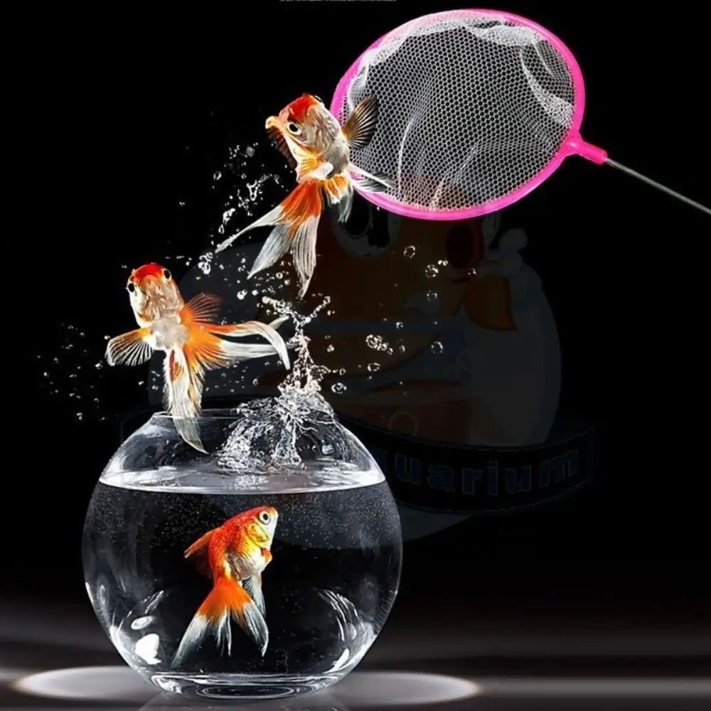 Plastic Tiny Fish Tank Net Portable Soft Food Residue Debris Skimming Net Random Color Aquarium Shrimp Net Small Ponds