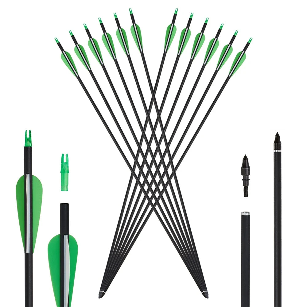 20/30/40/50lbs Recurve Bow Archery Sports Arrows Bow Take Down Straight Bow Mixed Carbon Arrows Quiver Target Shoot Practice Bow