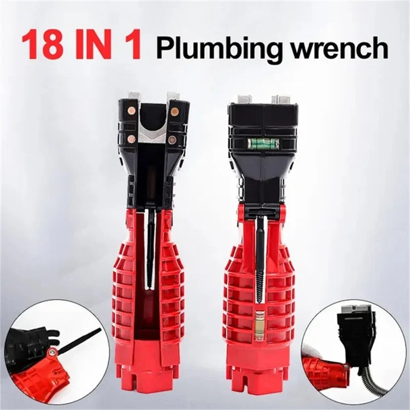 5/8/18 in 1 Multifunction Faucet Sink Installer Tool Pipe Wrench Plumbing Tool Water Pipe Spanner For Kitchen Bathroom Hand Tool