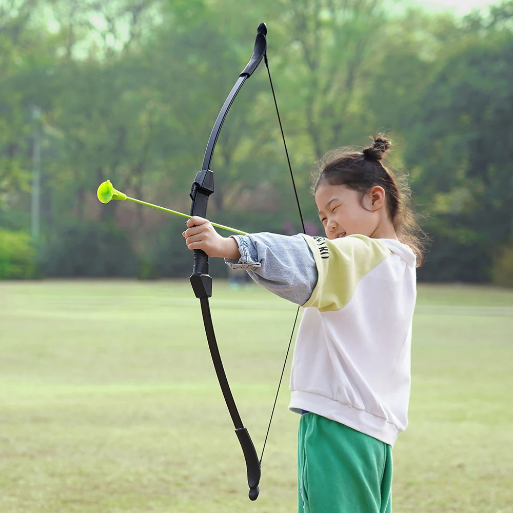 Toparchery-Recurve Bow and Sucker Arrow Set for Children Junior Archery Training Outdoor Parent-Child Shooting Game 15~18lbs 42"