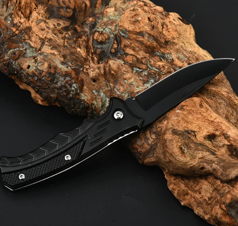 Stainless steel outdoor folding knife, mountaineering, self-defense, self-defense, portable high-hardness pocket knife