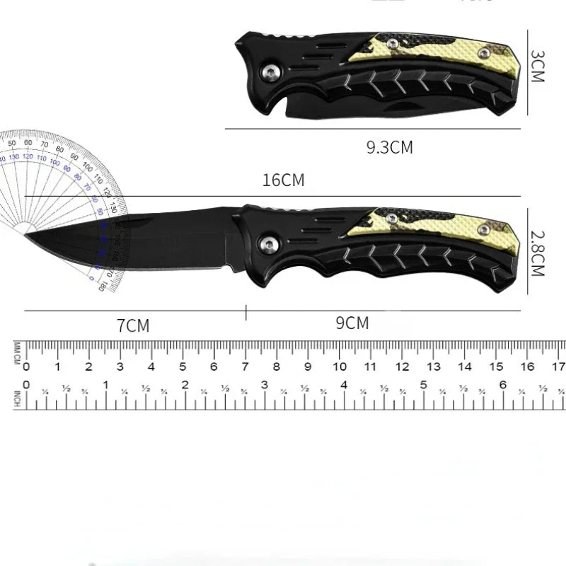 Stainless steel outdoor folding knife, mountaineering, self-defense, self-defense, portable high-hardness pocket knife